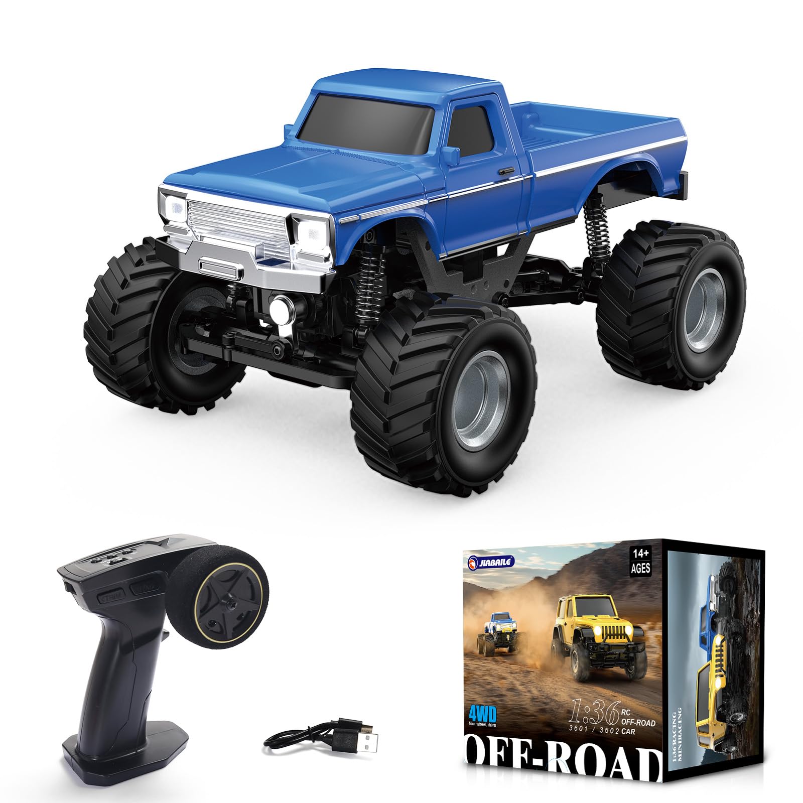 Amazon.com: SVERTIBO 1:36 Mini RC Crawler, JIABAILE 3602 4WD Off